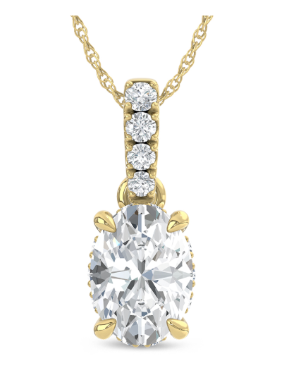 14K Yellow Gold Lab Grown Diamond 1/2 Ct.Tw. Fashion Pendant