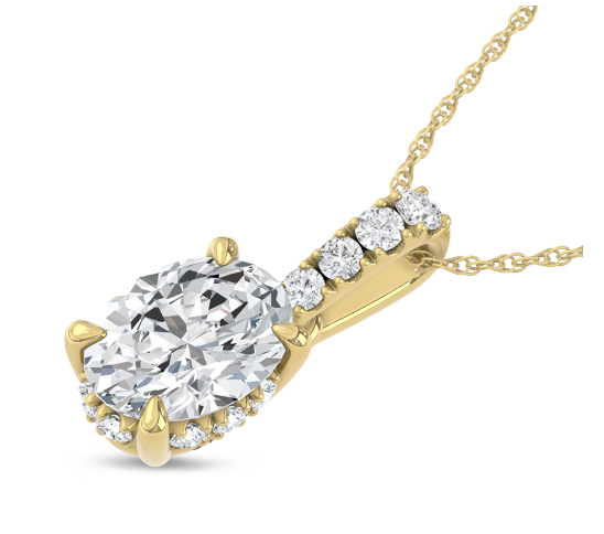 14K Yellow Gold Lab Grown Diamond 1/2 Ct.Tw. Fashion Pendant