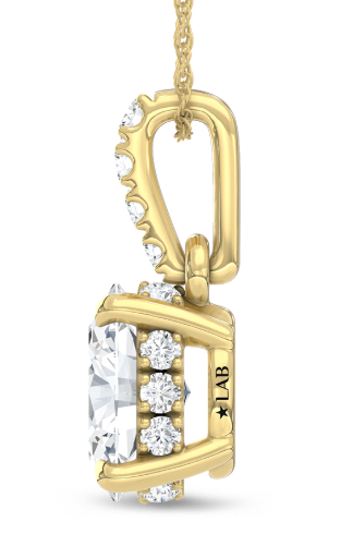 14K Yellow Gold Lab Grown Diamond 1/2 Ct.Tw. Fashion Pendant